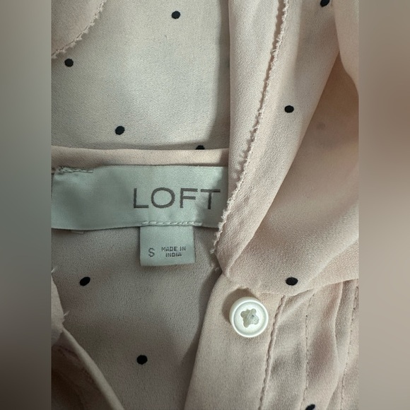 LOFT Blush Cap Sleeve Tie Front Blouse size S - Picture 7 of 9